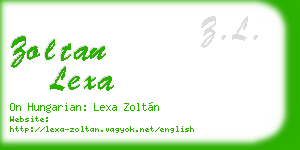 zoltan lexa business card